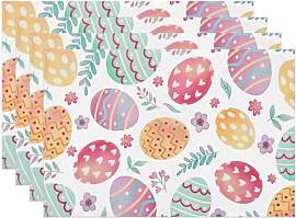 fanquare Leinen Ostern Platzsets Abwaschbar 4er
