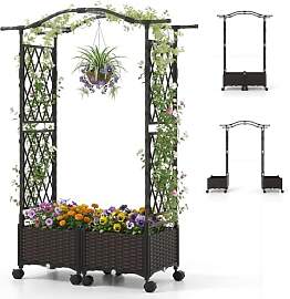 FANTASK 2 in 1 Rosenbogen mit 2 Blumenkasten auf