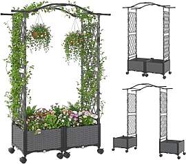 FANTASK 2 in 1 Rosenbogen mit 2 Blumenkasten auf