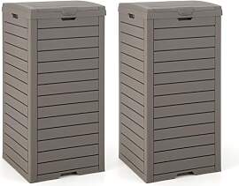 FANTASK 2er Set Outdoor Mülltonne, 118 L,