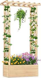 FANTASK Blumenkasten mit Rankhilfe, 66 x 32 x 152