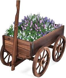 FANTASK Blumenwagen Holz, 120 x 43 x 53,5cm,
