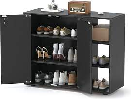 FANTASK Schuhschrank mit 2 Türen, 80 x 31 x 64,5
