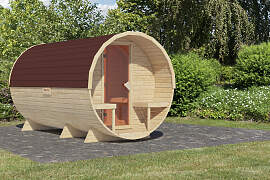 Fasssauna KARIBU "naturbelassen mit