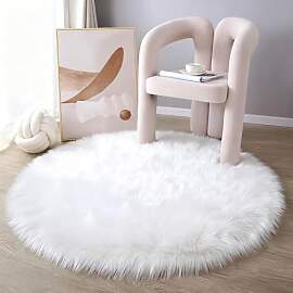 Faux Lammfell Schaffell Teppich 100 x 100 cm,
