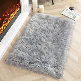 Faux Lammfell Schaffell Teppich 60 x 90 cm,
