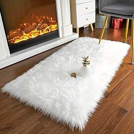 Faux Lammfell Schaffell Teppich 60 x 90 cm,