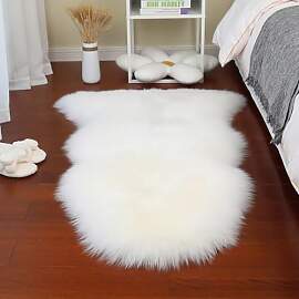 Faux Lammfell Schaffell Teppich 60x90 cm,