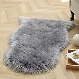 Faux Lammfell Schaffell Teppich 60x90 cm,