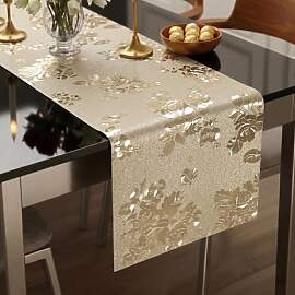 FAVE Goldener Tischläufer 180 cm für rechteckige 