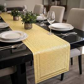 FAVE Goldener Tischläufer 180 cm Länge -