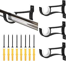 Favengo 4 Stück Gardinenstangenhalter Schwarz