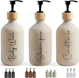 FCINNOVA Seifenspender für Badezimmer Beige Matt