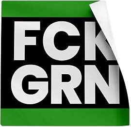 FCK GRN Aufkleber Set – 5x5cm wetterfeste