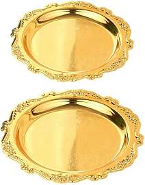 FDDU 2 Stück Goldenes Servierplatte aus
