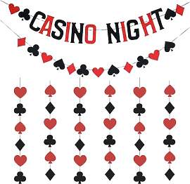 FDHBDF Casino Deko Poker Girlande Set, Poker