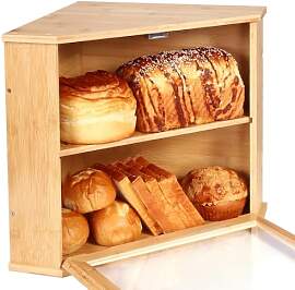 Fdouyo Bambus Brotkasten 2 Etagen Brotbehälter