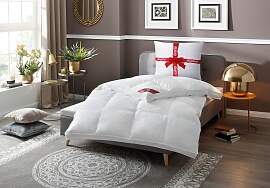 Federbettdecke RIBECO "Emily", weiß,