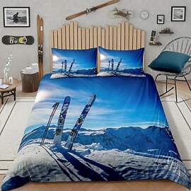 feelingyou Blauer Himmel Bettwäsche-Set Snow