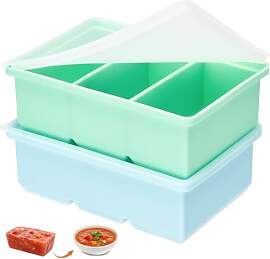 Fegat 2er-Pack Extragroße Silikon Gefriertablett, 