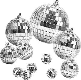 FEIGO 11Gemischt Discokugeln Set, Silber