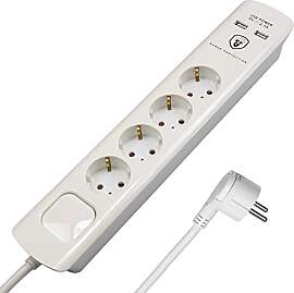 FeinTech MD000433 4-fach Steckdosenleiste mit USB