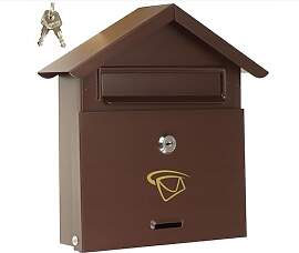 FEINZ Briefkasten Edelstahl Braun - Wandmontage