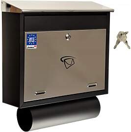 FEINZ Briefkasten Edelstahl Rostfrei Schwarz -