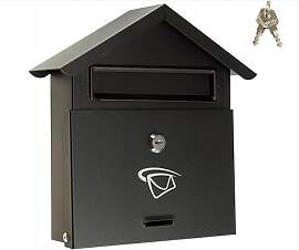 FEINZ Briefkasten Edelstahl Schwarz - Wandmontage