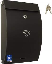 FEINZ Briefkasten Edelstahl Schwarz - Wandmontage