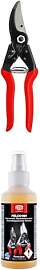 FELCO 5 Gartenschere mit Arbeitshandschuhen FELCO