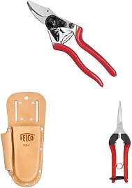 FELCO 6 Kompakt-Gartenschere mit Lederholster 910+ 