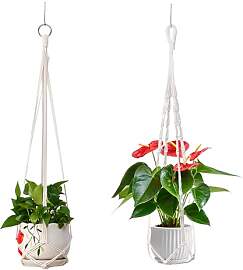 FENGCHUANG 2 Stück Makramee Blumenampel 85/87cm