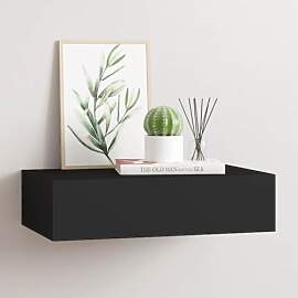FENLAX Schubladenregal 40x23,5x10 cm Schwarz MDF,