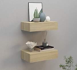 FENLAX Schweberegal mit Schublade 40x23,5x10cm 2