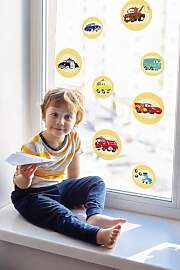 Fensterbild Cars Ka-Chow Bubbles - Größe 30 x 30 