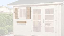 Fensterladen WEKA "und Blumenkasten,