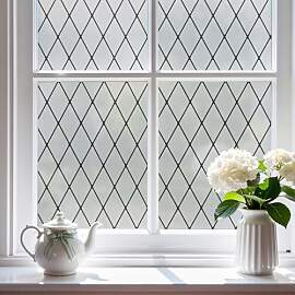 FEOMOS Fensterfolie Schwarze Gitter,