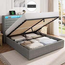 FEONASE Bett 140x200 mit Stauraum, Polsterbett