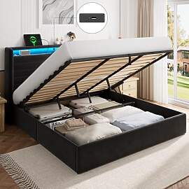 FEONASE Bett 180x200 mit Stauraum, Polsterbett