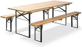 FEROS® Bierzeltgarnitur Fiesta, grün Holz, Metall