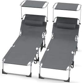 Ferzone Sonnenliege klappbar 2er Set 194 X 68 X 29 