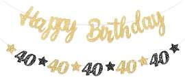 Fesnova Glitzer Happy Birthday Girlande Set,Deko