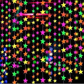 Fesnova Neon Perlenvorhang Schwarzlicht Deko, 5cm