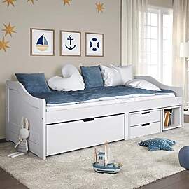 Festnight Tagesbett mit 3 Schubladen Bett mit