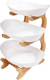 Fetcoi Kunststoff 3 Tier Obst und Snack Tray mit