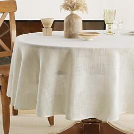FIBORIA Outdoor Tischdecke Rund 140 cm Beige