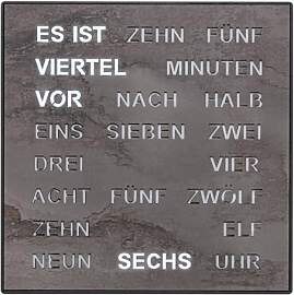 Filius 0401-4 Wortuhr Tisch- und Wanduhr Anthrazit 