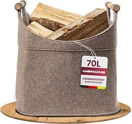 Filz Holzkorb für Kaminholz Groß [70 L] mit