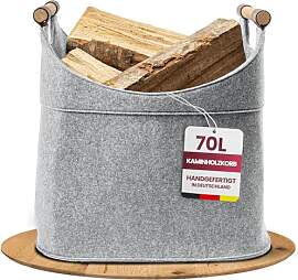 Filz Holzkorb für Kaminholz Groß aus Wollfilz